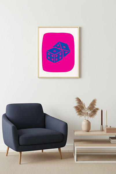 huhuli Ρετρό τραπέζι με ζάρια με φυσικό ξύλινο πλαίσιο - με θέμα το παιχνίδι ...