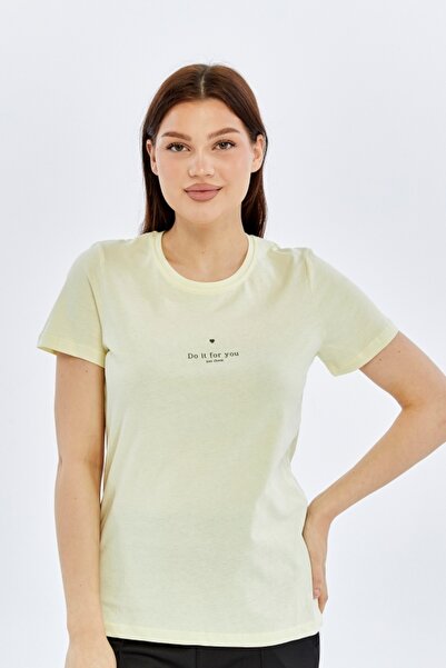 trender Do It For You Κίτρινο Γυναικείο T-Shirt με Στάμπα 26YL71595010