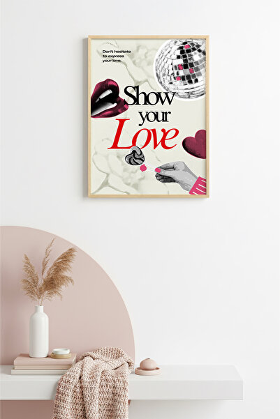 huhuli Ρετρό πίνακας ποπ αρτ με φυσικό ξύλινο πλαίσιο - Αγάπη και ποπ κουλτού...