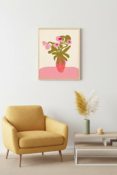 huhuli Ρετρό ζωγραφική με φυσικό ξύλινο πλαίσιο - Vintage Floral |   huhu2065