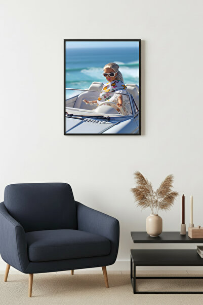 huhuli Ρετρό Πίνακας με Φυσικό Ξύλινο Πλαίσιο - Vintage Σχέδιο |   huhu2557