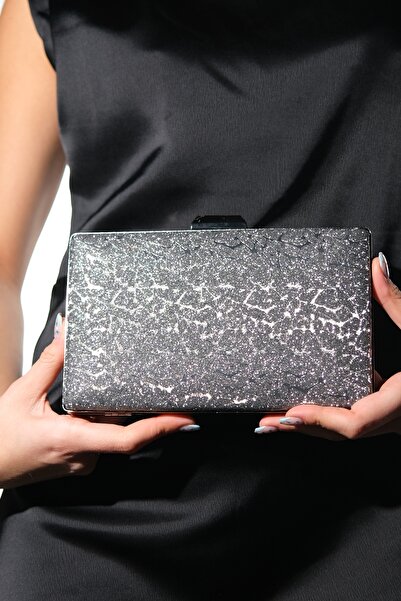 LuviShoes Γυναικεία βραδινή τσάντα φορέματος με πλατινένιο σχέδιο QUINN