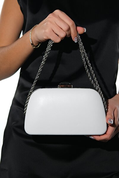 LuviShoes Γυναικεία βραδινή τσάντα φορέματος ULISSE White Skin