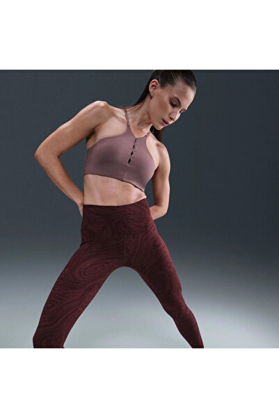 Nike Zenvy Dri-FIT HR 7/8 Tight Kadın Bordo Tayt (yousportswear)