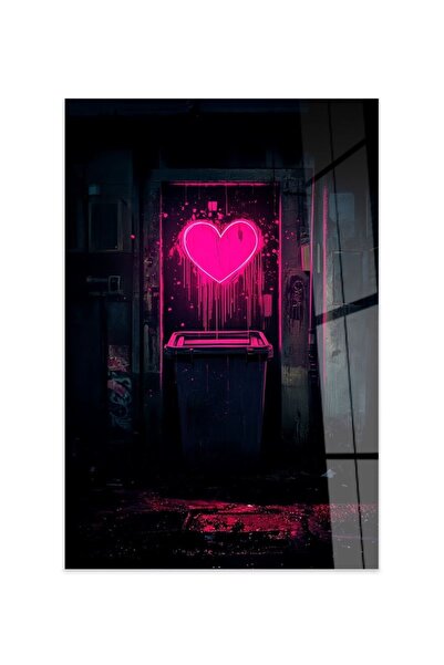 OEM Re-Bloom διακοσμητικός πίνακας, σκληρυμένο γυαλί, μαύρο/ροζ, 70 x 100 εκ.