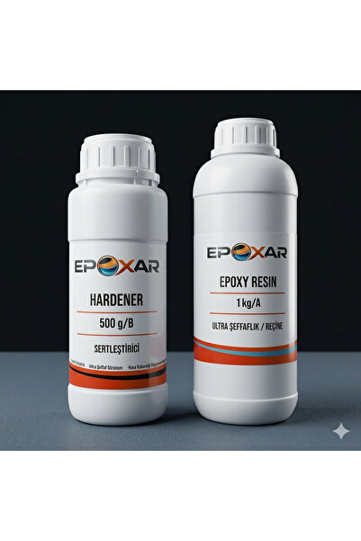 Epoxar Şeffaf Epoksi Reçine 1.50 kg 2:1 Profesyonel Set Takı Masa Hobi Için Y...