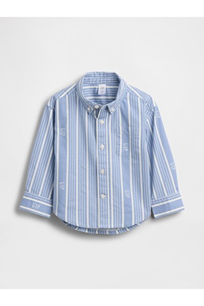 GAP Erkek Bebek Mavi Logo Oxford Big Gömlek