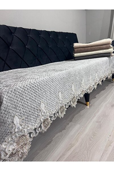 DECORA CASA HOME COLLECTİON Δαντελωτό βελούδινο μοτίβο αντιολισθητικό κάλυμμα...