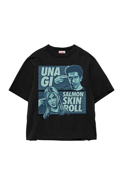 ZAVIXO Μπλουζάκι με στάμπα UNIGA, σε υπερμεγέθη γραμμή, από βαμβακερό ύφασμα