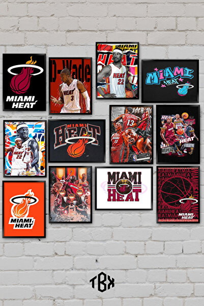 tablomaxtbx Σετ ζωγραφικής από MDF 12 τεμαχίων Miami Heat NBA Basketball Team...