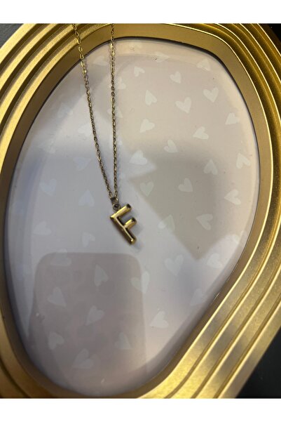 gozdeasutayaccessory قلادة من الفولاذ على شكل بالون مع حرف F