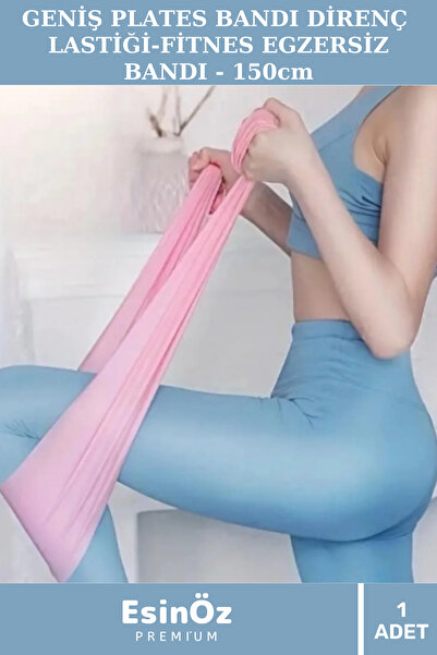 EsinÖz #PilatesLastiği Geniş Pilates Bandı Direnç Lastiği 150 cm Fitnes Egzer...