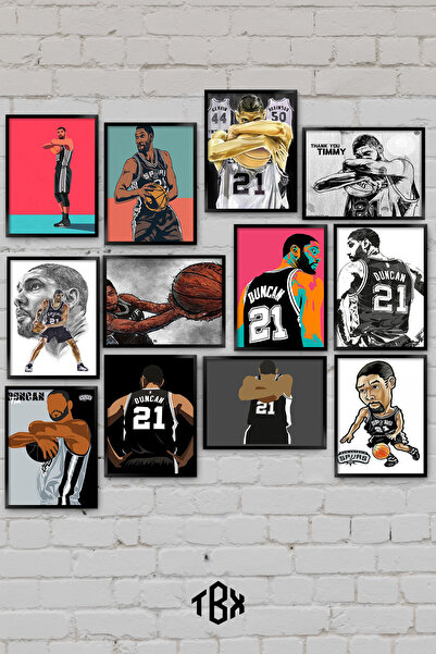 tablomaxtbx Σετ ζωγραφικής 12 τεμαχίων Tim Duncan NBA Basketball Legend San A...
