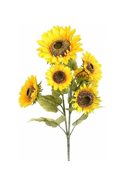 fesleğen çiçek Yapay Ayçiçeği Demet Sarı Dev 105cm 5 Kafalı