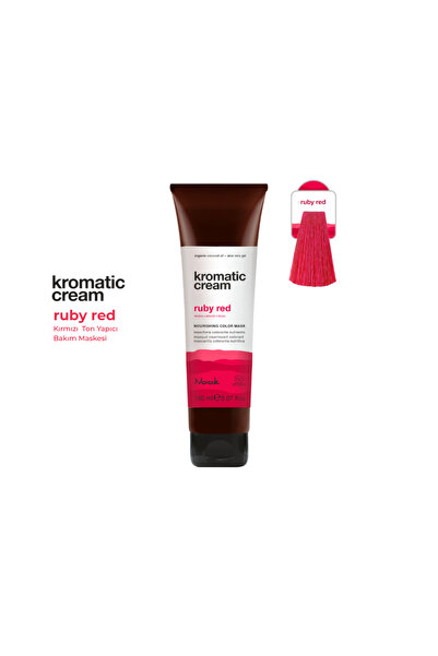 Nook Kromatic Cream Ruby Red Kırmızı Ton Yapıcı Işıltı Veren Saç Maskesi 150m...