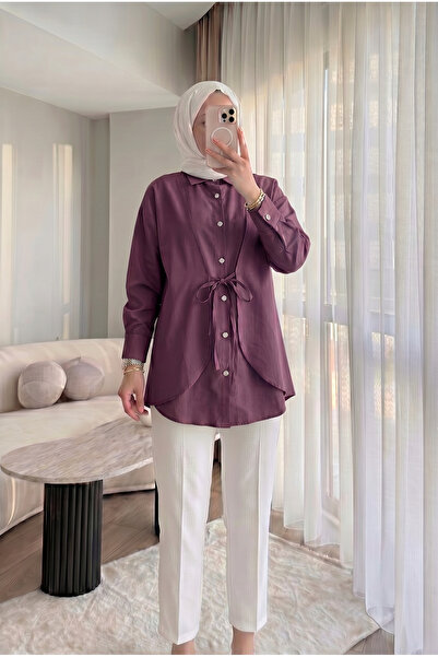 HİFADEN Women's Elegant Button Detailed Design Tie-Up Comfortable Stylish Hij...