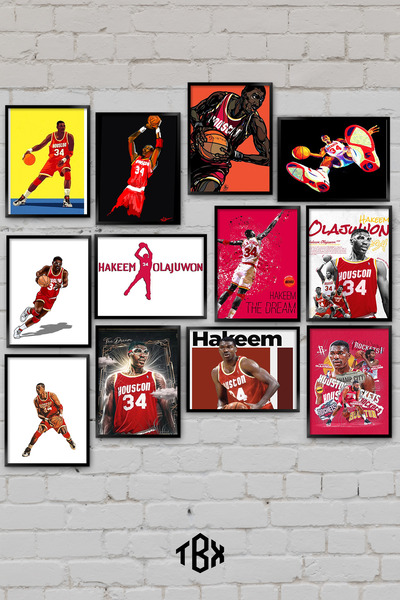 tablomaxtbx 12 τεμάχια Hakeem Olajuwon NBA Basketball Legend Houston Rockets ...