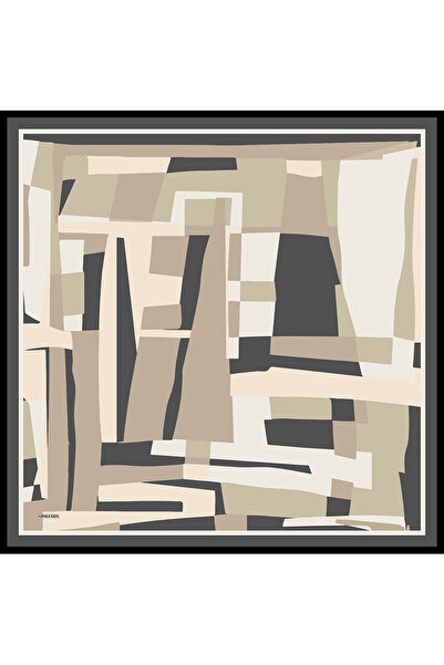 ARMANDA ΜΕΤΑΞΩΤΟ ΜΟΥΣΙΛΙΝΟ ΦΟΥΝΤΟΥΛΙ ΜΕ ΣΧΕΔΙΟ BLOCK - ΓΚΡΙ