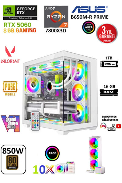 Archon AMD Ryzen 7 7800X3D | 16 GB DDR5 | RTX 5060 8 GB | 1 TB SSD | GAMING O...