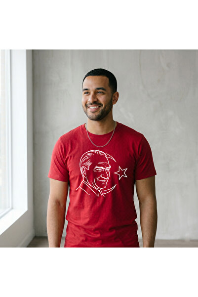 offsidesign Μπλουζάκι Unisex με σχέδιο σιλουέτας Ατατούρκ και τουρκικής σημαί...
