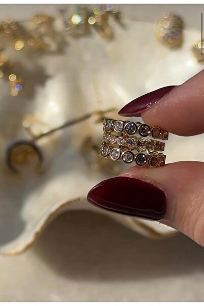 Xui Trend Model 3 Sıra Parıltılı Taşlı Kıkırdak Küpesi/Taş Earcuff/ 1 Adet Ku...