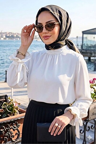 STİLZARAFET koları Büzgü Bağlamalı Gömlek
