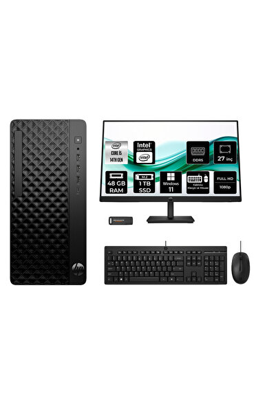 HP ProDesk 2 Tower G1i i5 14500 48GB 1TB SSD W11H Masaüstü Bilgisayar + 27" Monitör