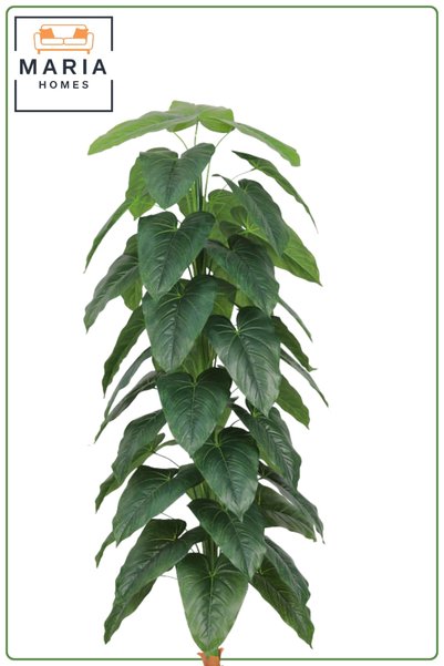 MARIA HOMES 204 cm Artificial Philodendron Tree with Ribbed with Pot – Modern Indoor Decor