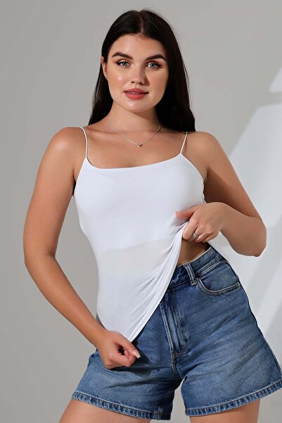 ModaPlaza Women's Double Layer Lycra Undershirt with Elastic Rope Straps 21563