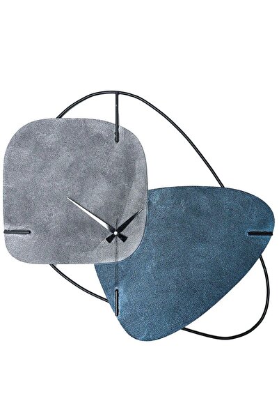OEM Re-Bloom διακοσμητικό ρολόι τοίχου, μεταλλικό, γκρι/μπλε/μαύρο, 58 x 55 εκ.