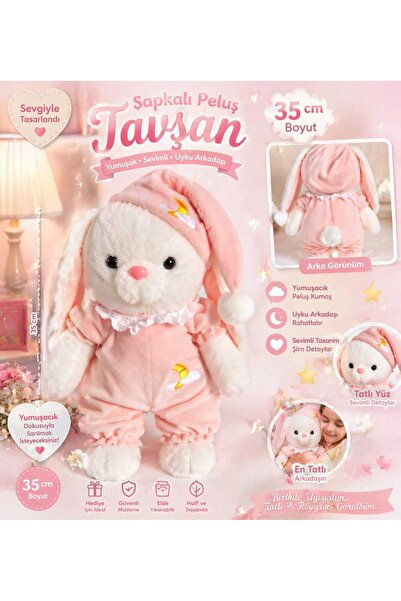 Aksoy Toys Elbiseli Peluş Tavşan 35Cm Yumuşacık Uyku Arkadaşı Peluş