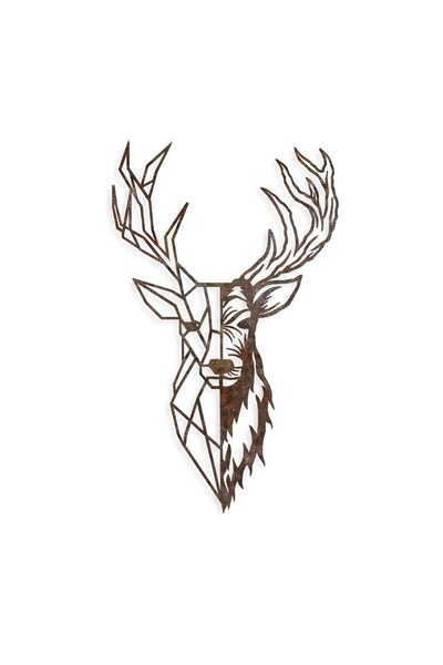 OEM Re-Bloom διακοσμητικό τοίχου, μοντέλο ελαφιού, μεταλλικό, καφέ, 70 x 42 εκ.