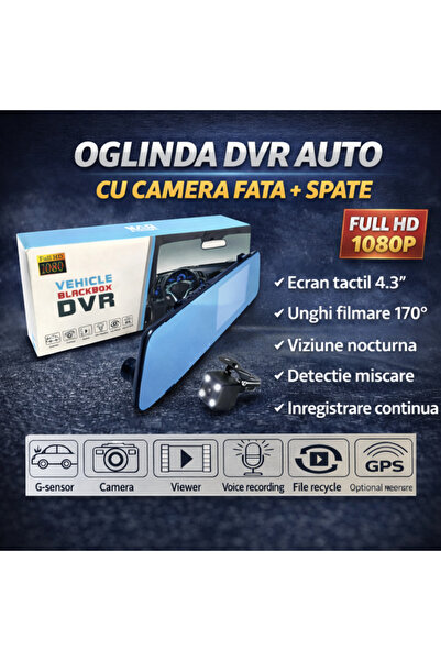 PARADOX SINCE 1992 Καθρέφτης DVR αυτοκινήτου με κάμερα εμπρός και πίσω, Full ...