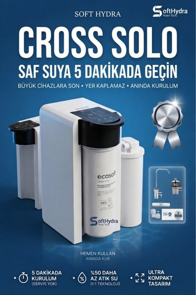 Softhydra Cross Solo Akıllı Tanksız Su Arıtma Cihazı - 1:1 Atık Su Tasarrufu ...