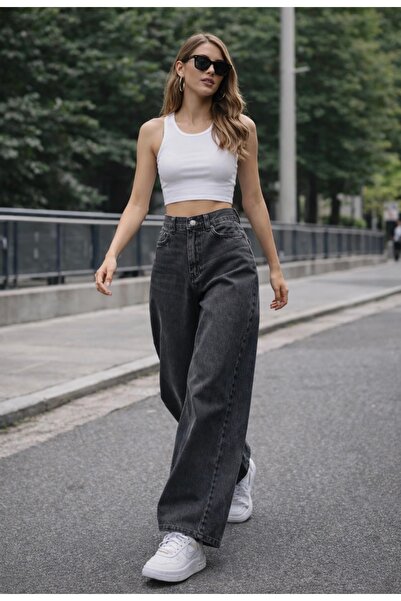 OEM Τζιν με Φαρδιά μπατζάκια