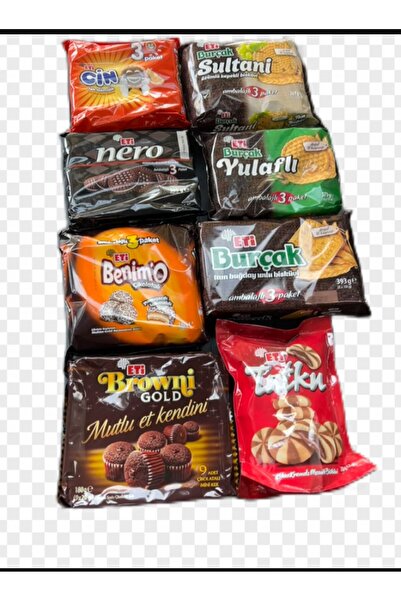 Eti BÜYÜK BOY ATIŞTIRMALIK PAKETLER BİSKÜVİ -KEK 8 PARÇA