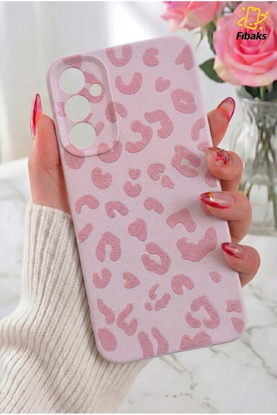 Fibaks Galaxy S26 Plus Kılıf Pembe Leopar Desenli Esnek İnce Yumuşak Silikon