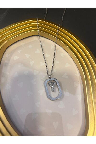 gozdeasutayaccessory Y Letter Frame Steel Necklace