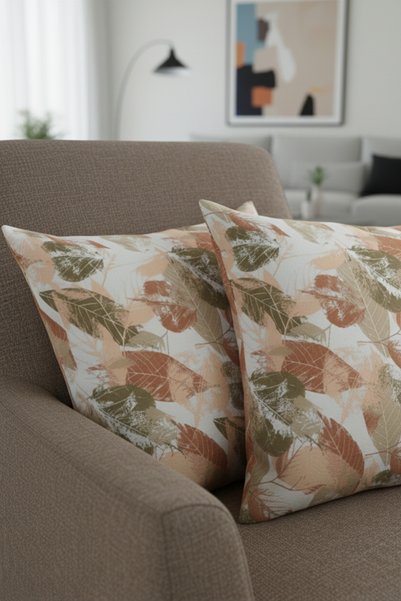 Senpai Chevron Bohemian Decorative Punch Pillow Cushion Cover 2 Pieces |   45X45 Autumn Dream Green