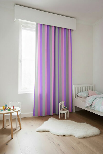 ALYOUTLET Çocuk Odası Baskılı Fon Perde 140 x 260 A+ Kalite