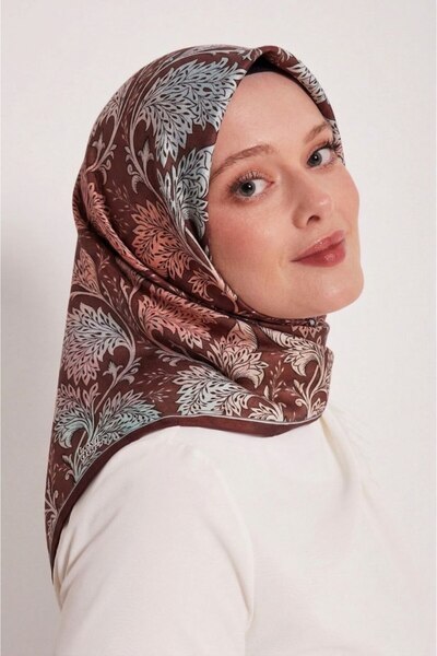 Levidor Φουλάρι με έθνικ σχέδιο φύλλων τσινέζικης κεραμικής και λαμπερά κρυστ...