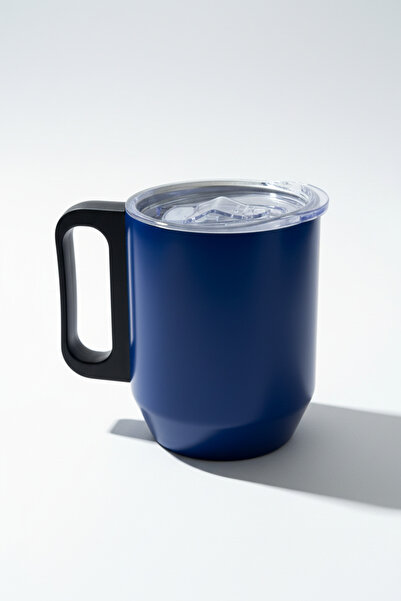 VİBEFLASK 350 ml Çelik Termos Mug - 304 Paslanmaz Çelik Şeffaf Kapaklı Ofis K...