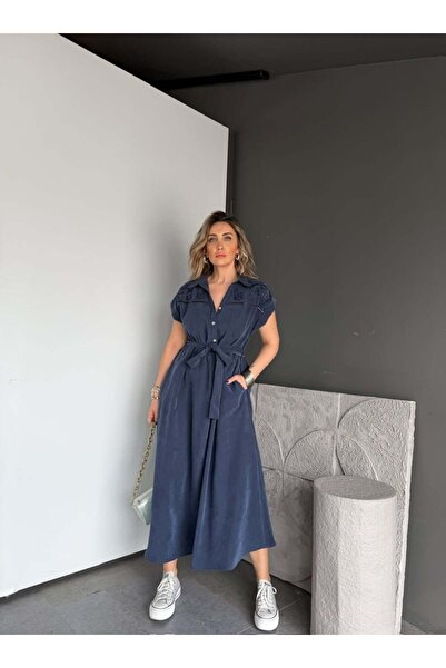 QİMYA BUTİK EGZOTΙΚΟ ASORTΙΚ Γυναικείο Φόρεμα με Δαντέλα στο Στήθος, Κουμπιά,...