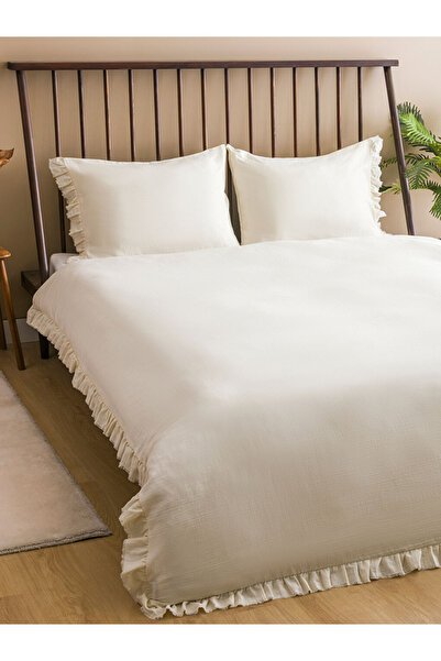 LC Waikiki Σετ Παπλωματοθήκη με βολάν 100% Βαμβάκι