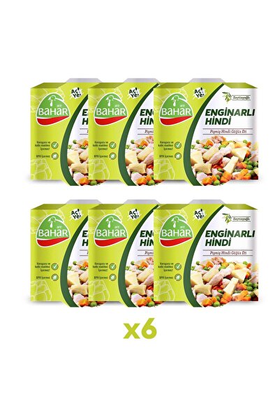 Bahar Hindi Pişmiş Hindi Enginarlı Zeytinyağlı 165g (Göğüs Eti) 6 Adet