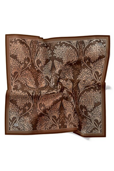 Levidor Φουλάρι με έθνικ σχέδιο φύλλων τσινέζικης κεραμικής και λαμπερά κρυστ...