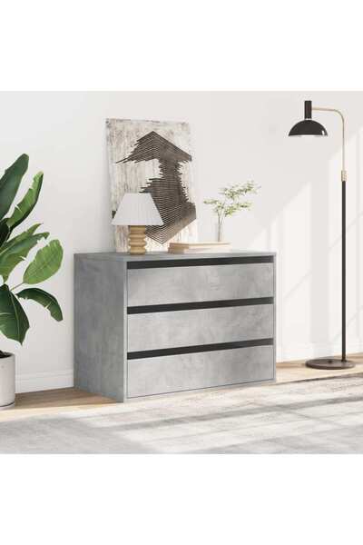 vidaxl Συρταριέρα Γκρι Σκυροδέματος 80x41x58 εκ. Επεξεργ. Ξύλο