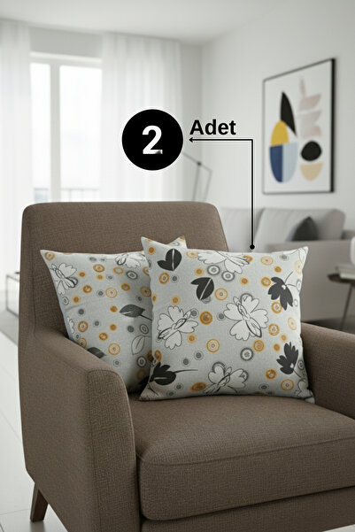 Senpai Chevron Bohem Dekoratif Punch Yastık Kırlent Kılıfı 2 Adet | 45x45 Mod...