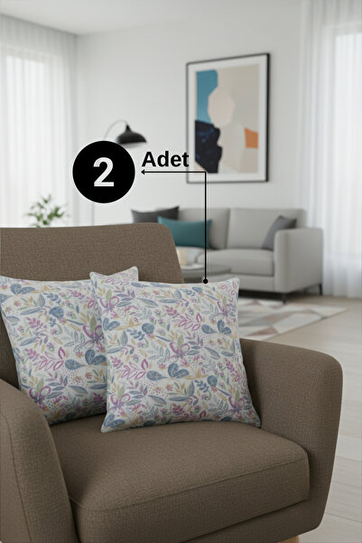 Senpai Chevron Bohem Dekoratif Punch Yastık Kırlent Kılıfı 2 Adet | 45x45 Vin...