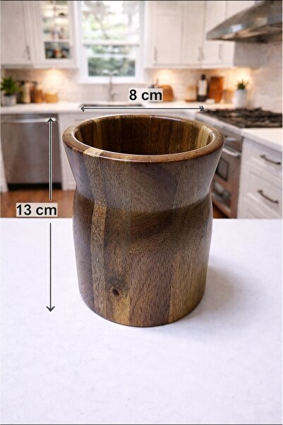 WoodBay Ξύλινη θήκη για κουτάλια από ξύλο ακακίας - Θήκη για κουτάλια για πάγ...